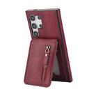 For Samsung Galaxy S25 Ultra 5G Zipper Wallet Split MagSafe Leather Back Phone Case(Red) - 2