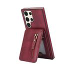 For Samsung Galaxy S23 Ultra 5G Zipper Wallet Split MagSafe Leather Back Phone Case(Red) - 2