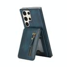 For Samsung Galaxy S23 Ultra 5G Zipper Wallet Split MagSafe Leather Back Phone Case(Blue) - 2
