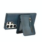 For Samsung Galaxy S23 Ultra 5G Zipper Wallet Split MagSafe Leather Back Phone Case(Blue) - 3