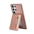 For Samsung Galaxy S23 Ultra 5G Zipper Wallet Split MagSafe Leather Back Phone Case(Rose Gold) - 2