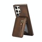 For Samsung Galaxy S23 Ultra 5G Zipper Wallet Split MagSafe Leather Back Phone Case(Brown) - 2