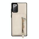 For Samsung Galaxy Note20 Zipper Wallet Split MagSafe Leather Back Phone Case(White) - 2
