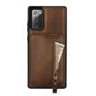 For Samsung Galaxy Note20 Zipper Wallet Split MagSafe Leather Back Phone Case(Brown) - 2