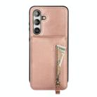 For Samsung Galaxy S24+ 5G Zipper Wallet Split MagSafe Leather Back Phone Case(Rose Gold) - 2