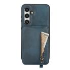 For Samsung Galaxy S24 FE 5G Zipper Wallet Split MagSafe Leather Back Phone Case(Blue) - 2