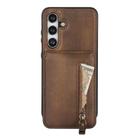 For Samsung Galaxy S24 FE 5G Zipper Wallet Split MagSafe Leather Back Phone Case(Brown) - 2