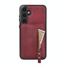 For Samsung Galaxy S23 FE 5G Zipper Wallet Split MagSafe Leather Back Phone Case(Red) - 2