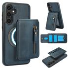For Samsung Galaxy S23 FE 5G Zipper Wallet Split MagSafe Leather Back Phone Case(Blue) - 1