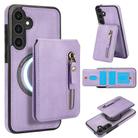 For Samsung Galaxy S23 FE 5G Zipper Wallet Split MagSafe Leather Back Phone Case(Purple) - 1