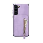 For Samsung Galaxy S23 5G Zipper Wallet Split MagSafe Leather Back Phone Case(Purple) - 2