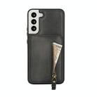 For Samsung Galaxy S22 5G Zipper Wallet Split MagSafe Leather Back Phone Case(Black) - 2