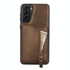For Samsung Galaxy S21+ 5G Zipper Wallet Split MagSafe Leather Back Phone Case(Brown) - 2
