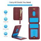 For Samsung Galaxy S21 5G Zipper Wallet Split MagSafe Leather Back Phone Case(Red) - 3