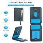 For Samsung Galaxy S21 5G Zipper Wallet Split MagSafe Leather Back Phone Case(Blue) - 3
