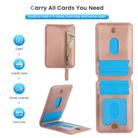 For Samsung Galaxy S21 5G Zipper Wallet Split MagSafe Leather Back Phone Case(Rose Gold) - 3