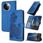 For vivo Y200i Datura Flower Embossed Flip Leather Phone Case(Blue) - 1
