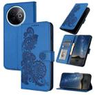 For vivo Y39 5G Datura Flower Embossed Flip Leather Phone Case(Blue) - 1
