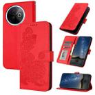 For vivo Y39 5G Datura Flower Embossed Flip Leather Phone Case(Red) - 1
