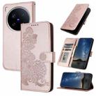 For vivo X200 Ultra Datura Flower Embossed Flip Leather Phone Case(Rose Gold) - 1
