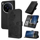 For vivo X200 Ultra Datura Flower Embossed Flip Leather Phone Case(Black) - 1