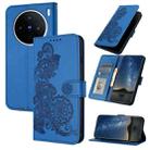 For vivo X200s Datura Flower Embossed Flip Leather Phone Case(Blue) - 1
