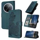 For vivo iQOO Z10 / T4 / Y300 Pro Datura Flower Embossed Flip Leather Phone Case(Dark Green) - 1