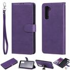 For Huawei Nova 7 SE 2 in 1 Solid Color Detachable PU Leather Case with Card Slots & Magnetic Holder & Photo Frame & Wallet & Strap(Purple) - 1