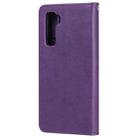 For Huawei Nova 7 SE 2 in 1 Solid Color Detachable PU Leather Case with Card Slots & Magnetic Holder & Photo Frame & Wallet & Strap(Purple) - 3