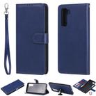 For Huawei Nova 7 SE 2 in 1 Solid Color Detachable PU Leather Case with Card Slots & Magnetic Holder & Photo Frame & Wallet & Strap(Blue) - 1