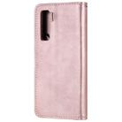 For Huawei Nova 7 SE 2 in 1 Solid Color Detachable PU Leather Case with Card Slots & Magnetic Holder & Photo Frame & Wallet & Strap(Rose Gold) - 3