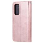 For Huawei P40 2 in 1 Solid Color Detachable PU Leather Case with Card Slots & Magnetic Holder & Photo Frame & Wallet & Strap(Rose Gold) - 3