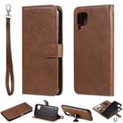 For Huawei P40 Pro 2 in 1 Solid Color Detachable PU Leather Case with Card Slots & Magnetic Holder & Photo Frame & Wallet & Strap(Brown) - 1