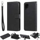 For Huawei P40 Pro 2 in 1 Solid Color Detachable PU Leather Case with Card Slots & Magnetic Holder & Photo Frame & Wallet & Strap(Black) - 1