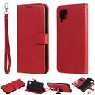For Huawei P40 Pro 2 in 1 Solid Color Detachable PU Leather Case with Card Slots & Magnetic Holder & Photo Frame & Wallet & Strap(Red) - 1