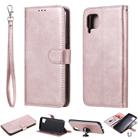 For Huawei P40 Pro 2 in 1 Solid Color Detachable PU Leather Case with Card Slots & Magnetic Holder & Photo Frame & Wallet & Strap(Rose Gold) - 1