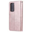 For Huawei P40 Lite 2 in 1 Solid Color Detachable PU Leather Case with Card Slots & Magnetic Holder & Photo Frame & Wallet & Strap(Rose Gold) - 3