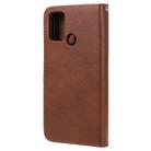 For Huawei Honor 9A 2 in 1 Solid Color Detachable PU Leather Case with Card Slots & Magnetic Holder & Photo Frame & Wallet & Strap(Brown) - 3