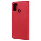 For Huawei Honor 9A 2 in 1 Solid Color Detachable PU Leather Case with Card Slots & Magnetic Holder & Photo Frame & Wallet & Strap(Red) - 3