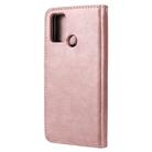 For Huawei Honor 9A 2 in 1 Solid Color Detachable PU Leather Case with Card Slots & Magnetic Holder & Photo Frame & Wallet & Strap(Rose Gold) - 3