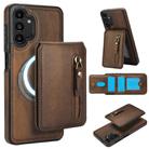 For Samsung Galaxy A13 4G / 5G Zipper Wallet Split MagSafe Leather Back Phone Case(Brown) - 1