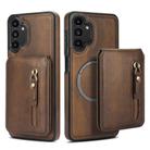 For Samsung Galaxy A13 4G / 5G Zipper Wallet Split MagSafe Leather Back Phone Case(Brown) - 2