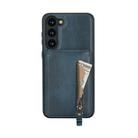 For Samsung Galaxy A14 4G / 5G Zipper Wallet Split MagSafe Leather Back Phone Case(Blue) - 2