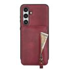 For Samsung Galaxy A35 5G Zipper Wallet Split MagSafe Leather Back Phone Case(Red) - 2