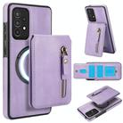 For Samsung Galaxy A52 4G / 5G Zipper Wallet Split MagSafe Leather Back Phone Case(Purple) - 1