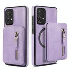 For Samsung Galaxy A52 4G / 5G Zipper Wallet Split MagSafe Leather Back Phone Case(Purple) - 2