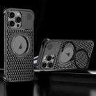 For iPhone 16 Pro R-JUST RJ-64 Aromatherapy Heat Dissipation MagSafe Phone Case with Stand(Black) - 1