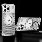 For iPhone 16 Pro R-JUST RJ-64 Aromatherapy Heat Dissipation MagSafe Phone Case with Stand(Silver) - 1