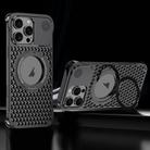 For iPhone 15 Pro Max R-JUST RJ-64 Aromatherapy Heat Dissipation MagSafe Phone Case with Stand(Black) - 1