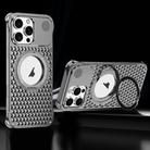 For iPhone 15 Pro R-JUST RJ-64 Aromatherapy Heat Dissipation MagSafe Phone Case with Stand(Grey) - 1